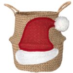 Cesta de sombreros de Navidad de hierba marina - Imagen 9