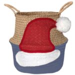Cesta de sombreros de Navidad de hierba marina - Imagen 7