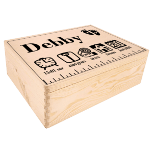 Natuurlijk houten babyborn kist met naam groot