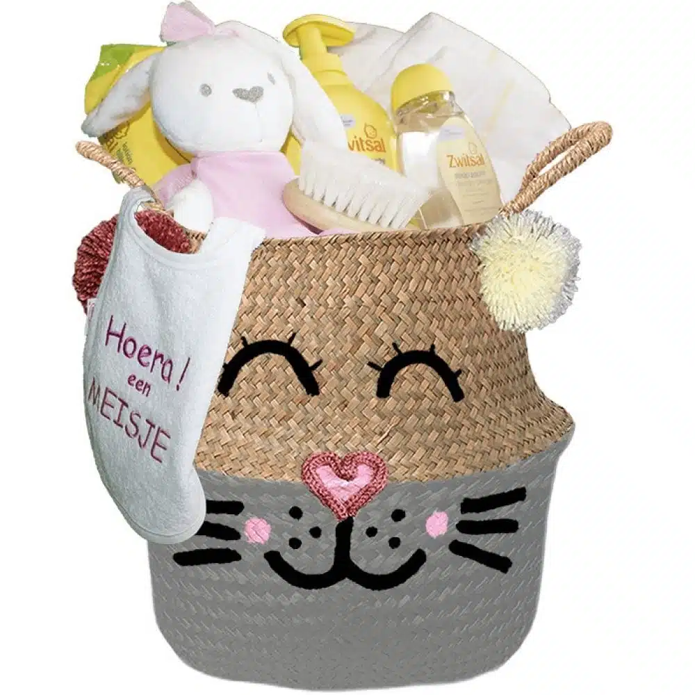 Konijntje cadeau regenboog meisje met naam muis grijs