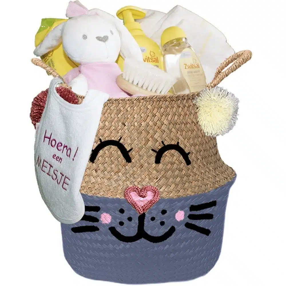 Konijntje cadeau regenboog meisje met naam provence blauw