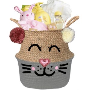 Konijntje kraamcadeau simpel meisje met naam muis grijs