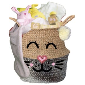 Konijntje kraammand zon meisje met naam zilver