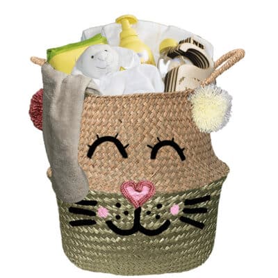 Konijntje mand geschenk dream neutraal met naam goud