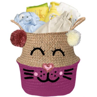 Konijntje mand geschenk geliefd jongen met naam fusia