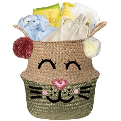 Konijntje mand geschenk geliefd jongen met naam goud