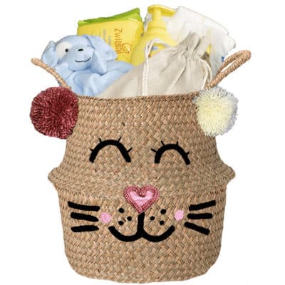 Konijntje mand geschenk geliefd jongen met naam naturel