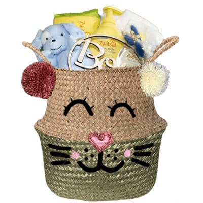 Konijntje mand geschenk great jongen met naam goud