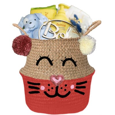 Konijntje mand geschenk great jongen met naam lipstick rood