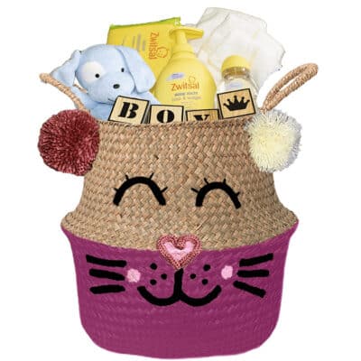 Konijntje mand geschenk stoer jongen met naam fusia 1