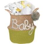 Kraam cadeau mand geliefd neutraal met naam – Image 5
