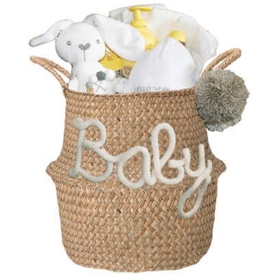 Kraam mand neutraal Geliefd met naam naturel