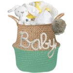 Kraam cadeau mand geliefd neutraal met naam – Image 13