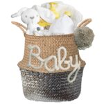 Kraam cadeau mand geliefd neutraal met naam – Image 14