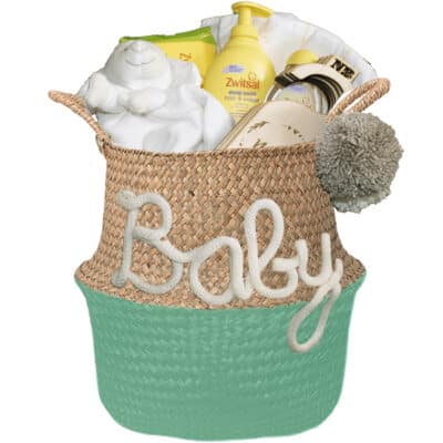 Kraammand neutraal Love met naam zeegroen