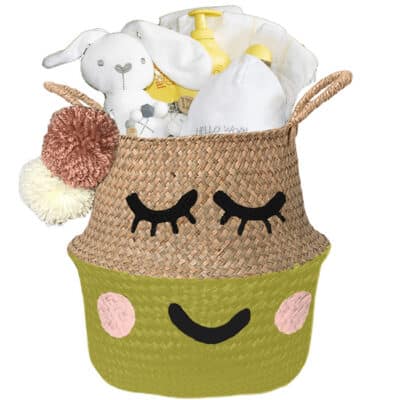 Verlegen kraam mand geliefd neutraal met naam geel