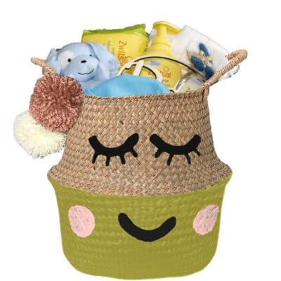 Verlegen kraam mand sterk jongen met naam geel