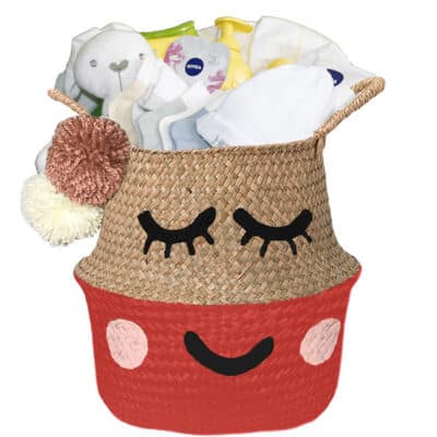 Verlegen kraam mand wish neutraal met naam lipstick rood