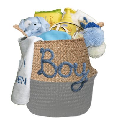 kraammand sterk cadeau met naam muis grijs