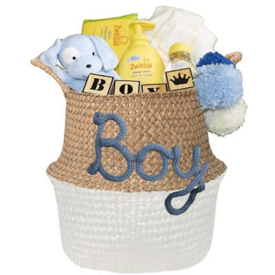 kraammand stoer cadeau met naam wit