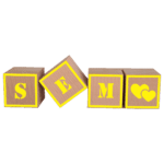 Houten blokken naam baby lijn L