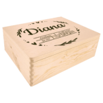 Vrolijk houten sierkist met naam middel