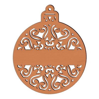 Gepersonaliseerde houten knop kerstbal sier met naam diep oranje