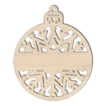 Houten kerstbal vlok met naam bel - Imagen 2