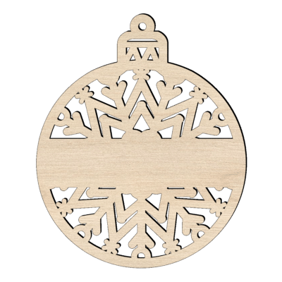 Houten kerstbal vlok met naam bel