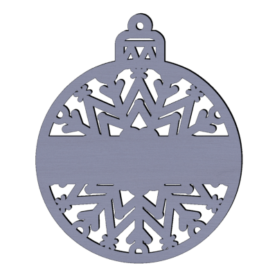 Houten kerstbal vlok met naam bel provence blauw