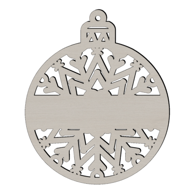 Houten kerstbal vlok met naam bel zilver