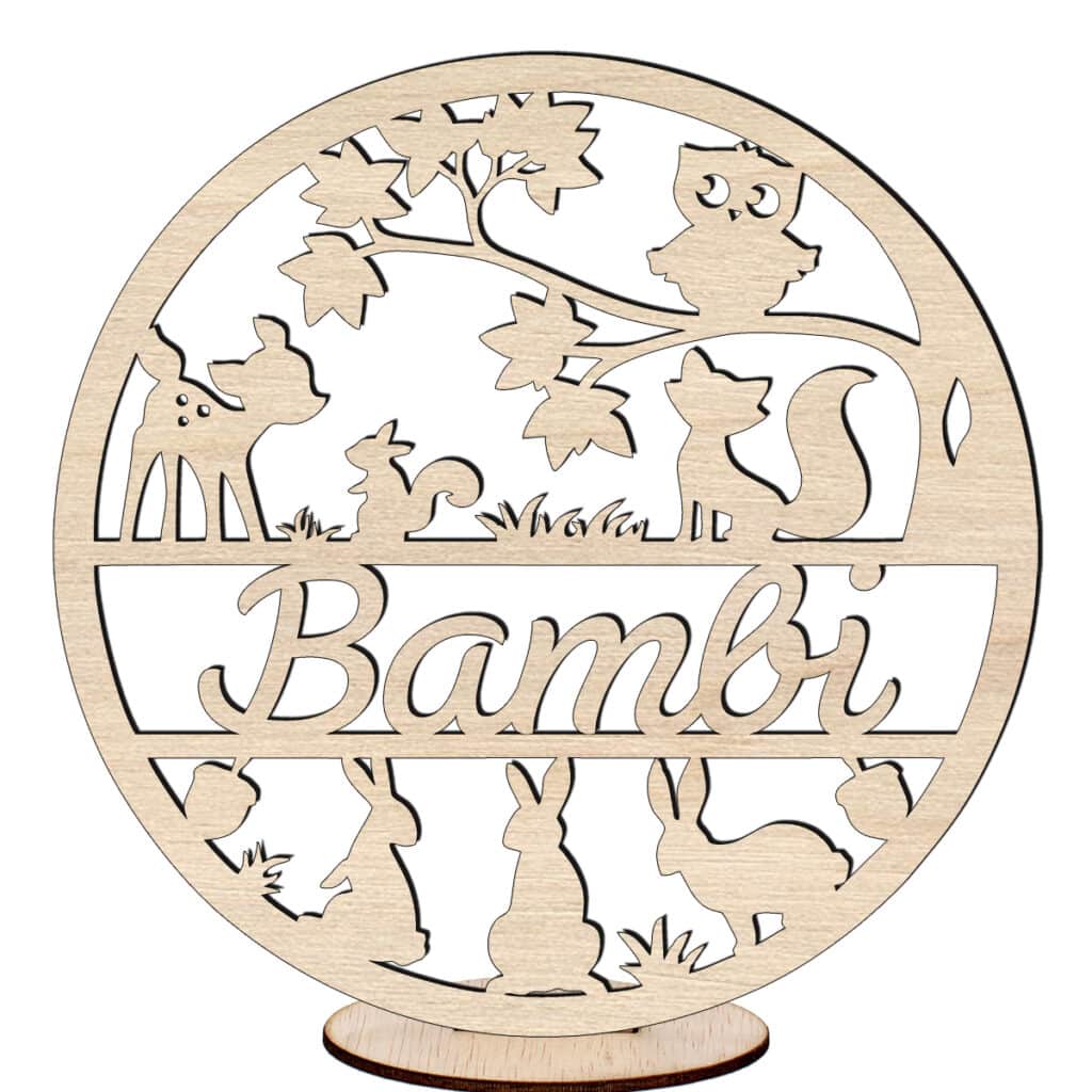 Houten naam cirkel bambi gratis standaard