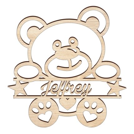 Naam bord teddybeer met gratis standaard