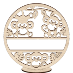 Naamcirkel aapjes met naam gratis voetje – Image 2