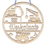 Naamcirkel in hout werkplaats