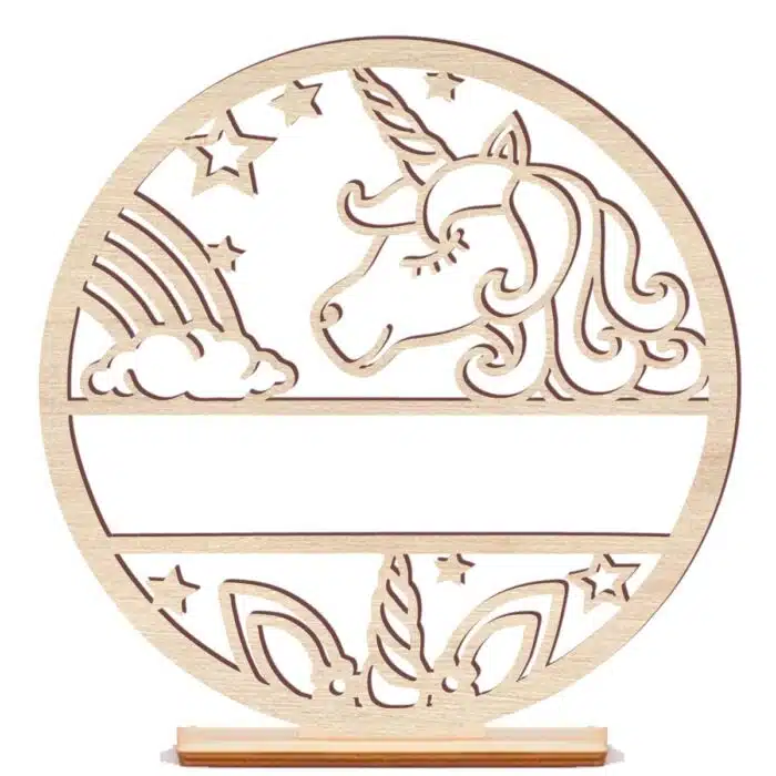 Cirkel met naam Unicorn gratis voetje