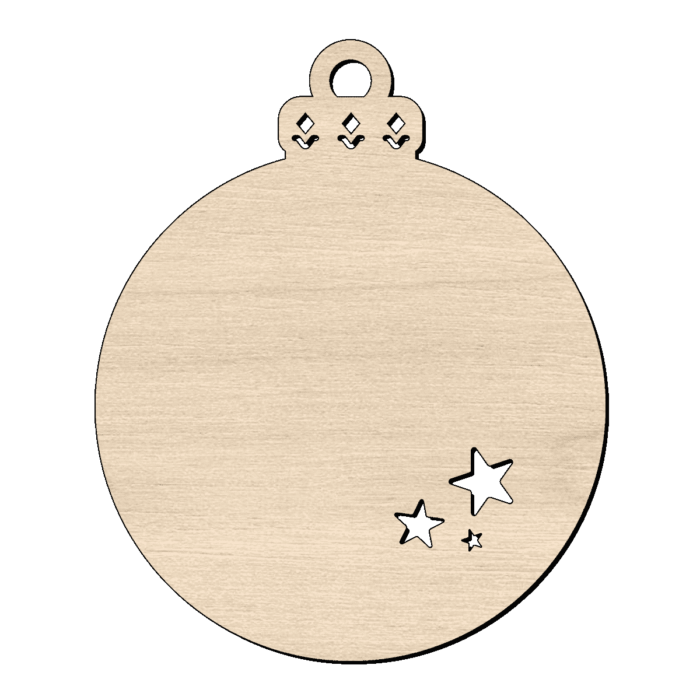 Kerstbal met naam van hout