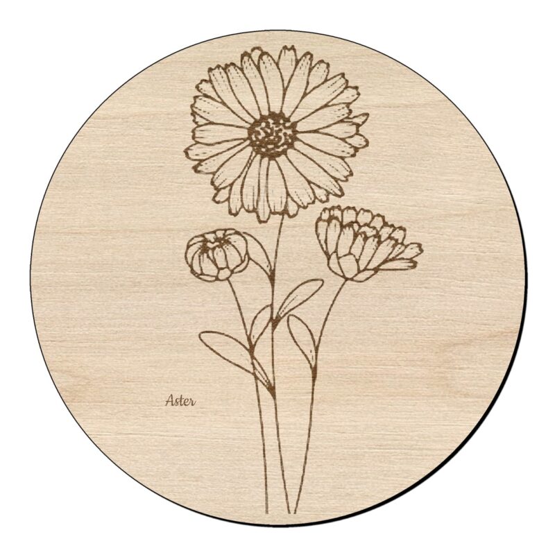 Houten bloem cirkel met aster