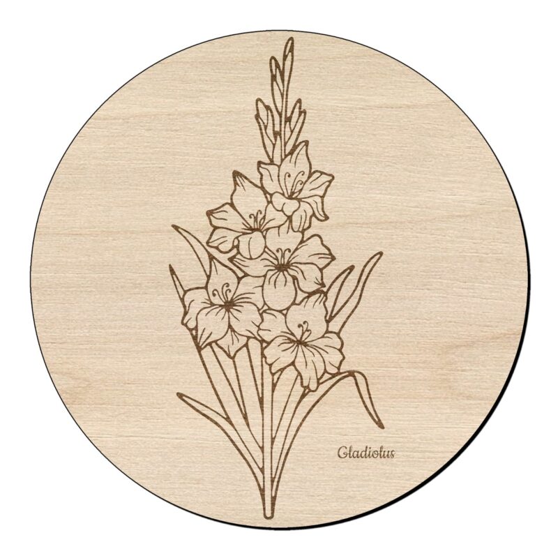 Houten bloem cirkel met gladiool