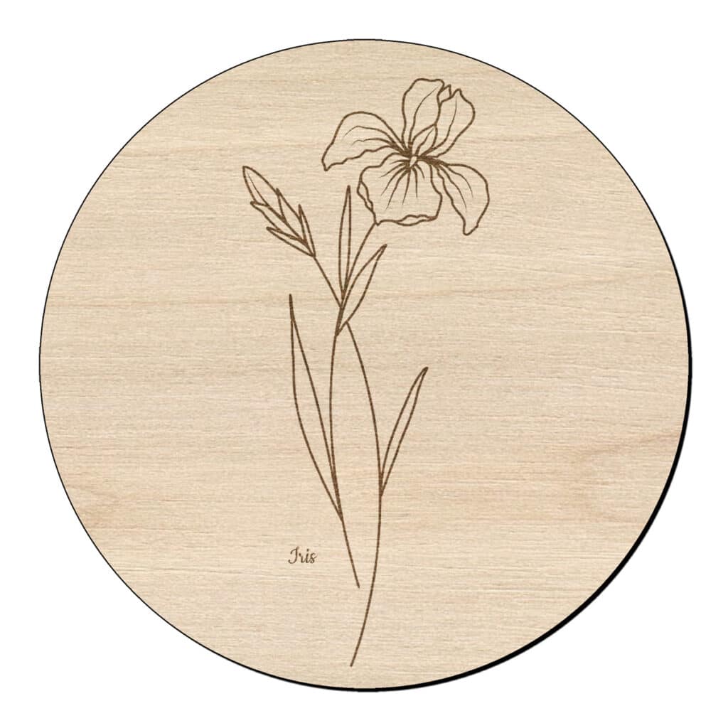 Houten bloem cirkel iris