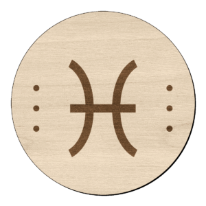Zodiac Vissen sterrenbeeld met naam op hout