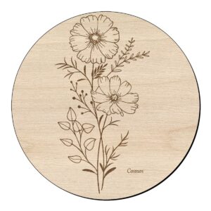 Houten bloem cirkel met cosmea 1 Houten bloem cirkel met cosmea