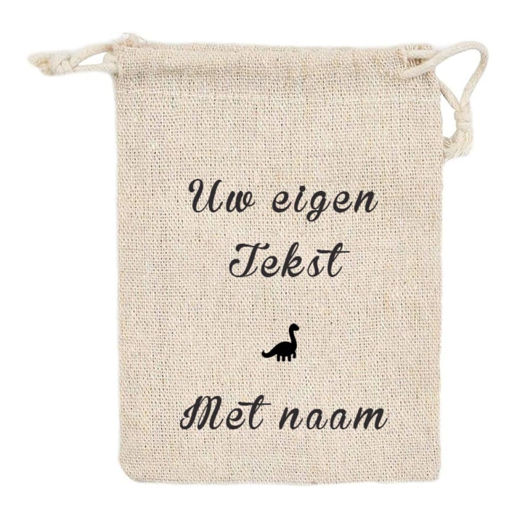 Jute zak dino met tekst