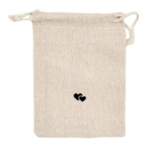 Jute zak hart met tekst