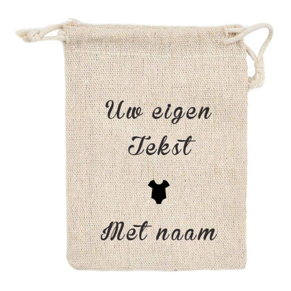 Jute zak romper met tekst