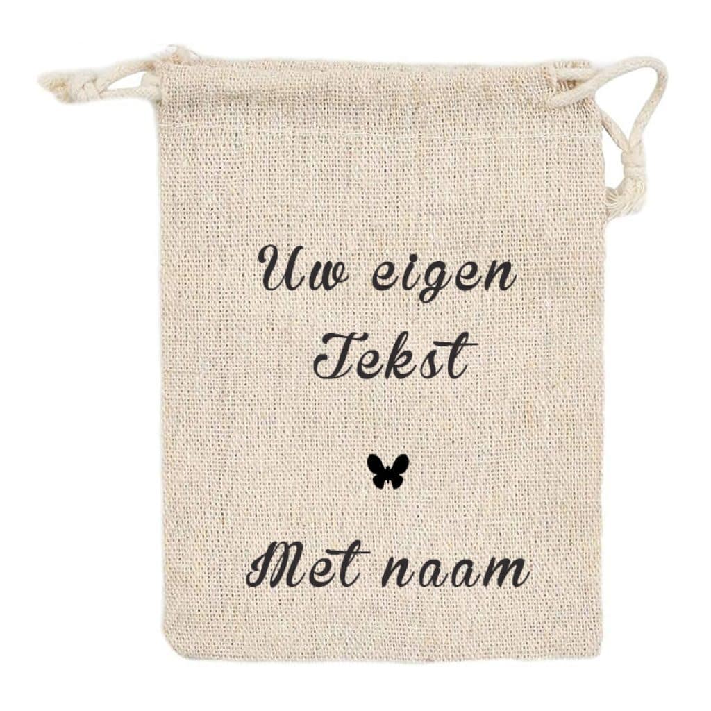 Jute zak vlinder met tekst