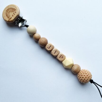 Speenkoord met naam Beige
