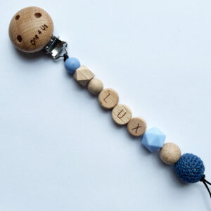 Speenkoord met naam Blauw 1 Speenkoord met naam Blauw