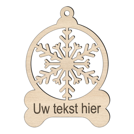 Houten kerstbal met naam van je hond