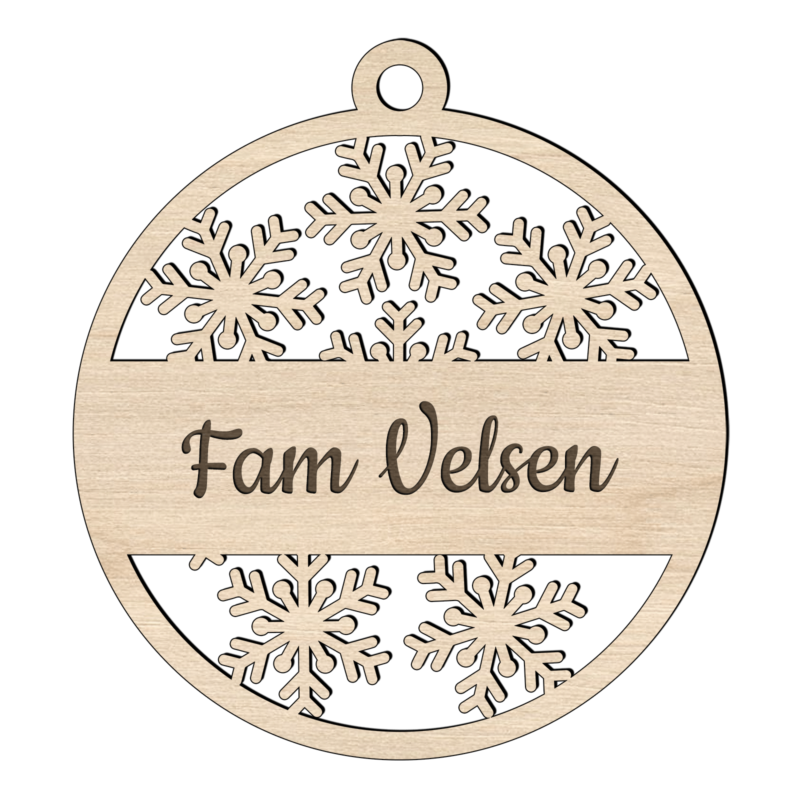 Natuurlijk Houten Kerstbal met Naam